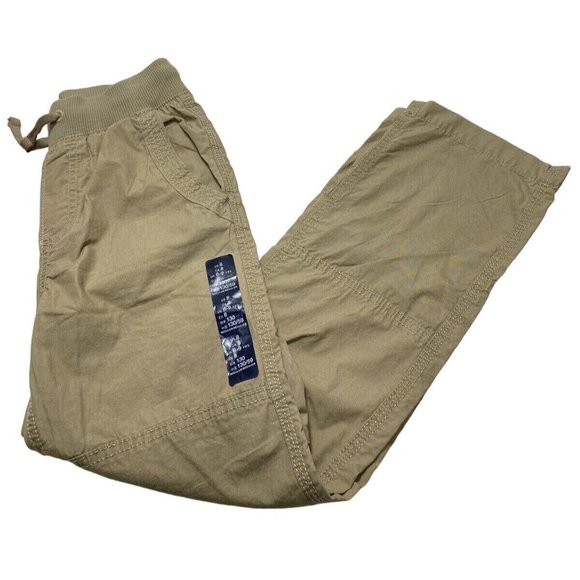 Gap Kids Boys Drawstring Tan Khaki Cargo Pants - Size 8, New - Picture 1 of 11